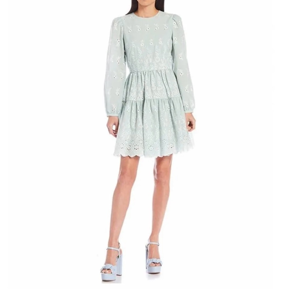 Antonio Milani Born on Fifth Flora Long Sleeve Eyelet Dress Size 12- EUC